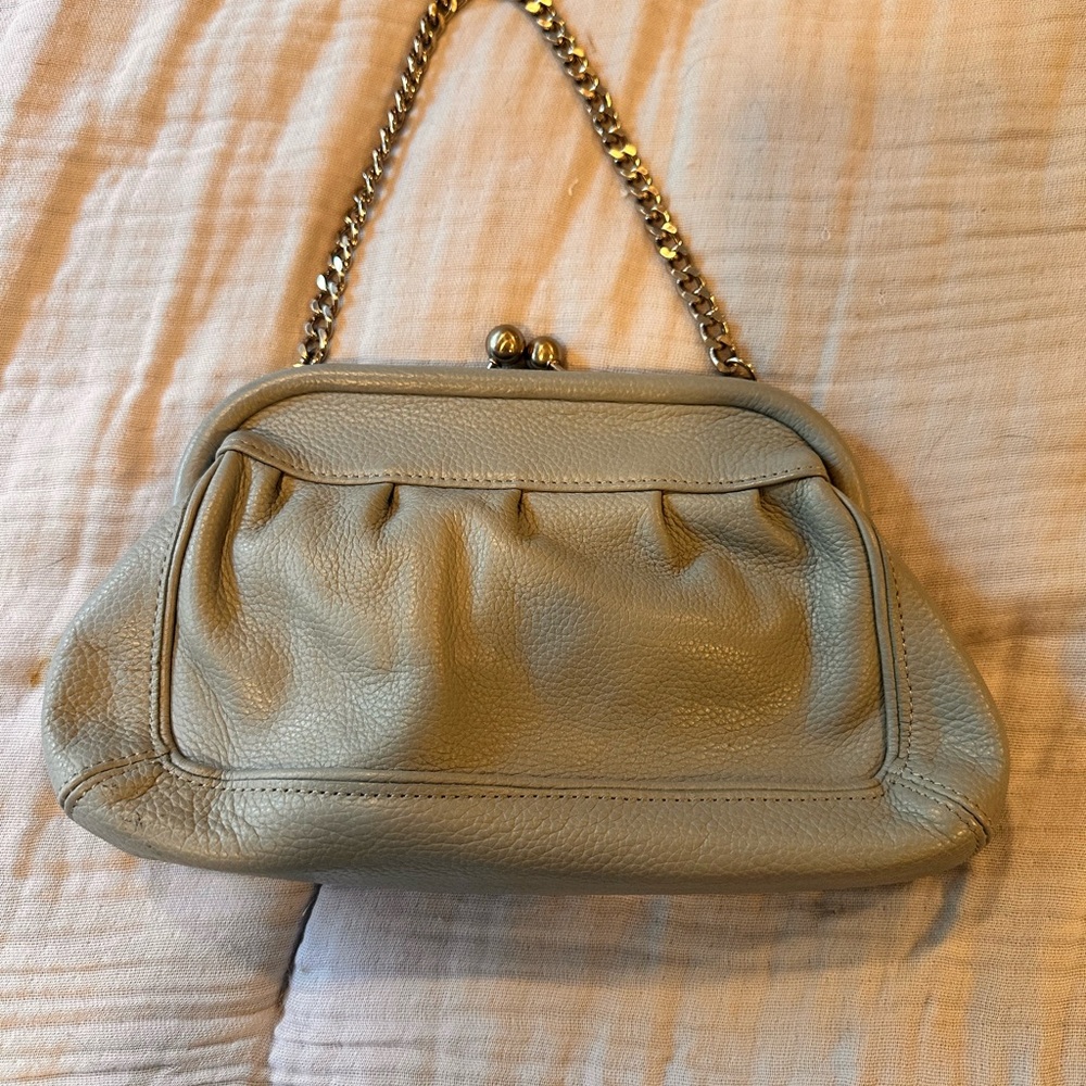 Charles David Blue Leather Chain Shoulder Bag